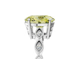 White gold Fancy Yellow Oval Cut Solitaire Diamond Ring with Infinity Twist Band and Four-Prong Setting_5