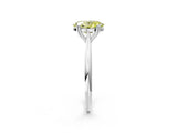 White gold Fancy Yellow Oval Cut Solitaire Diamond Ring with Six-Prong Setting and Classic Band_135