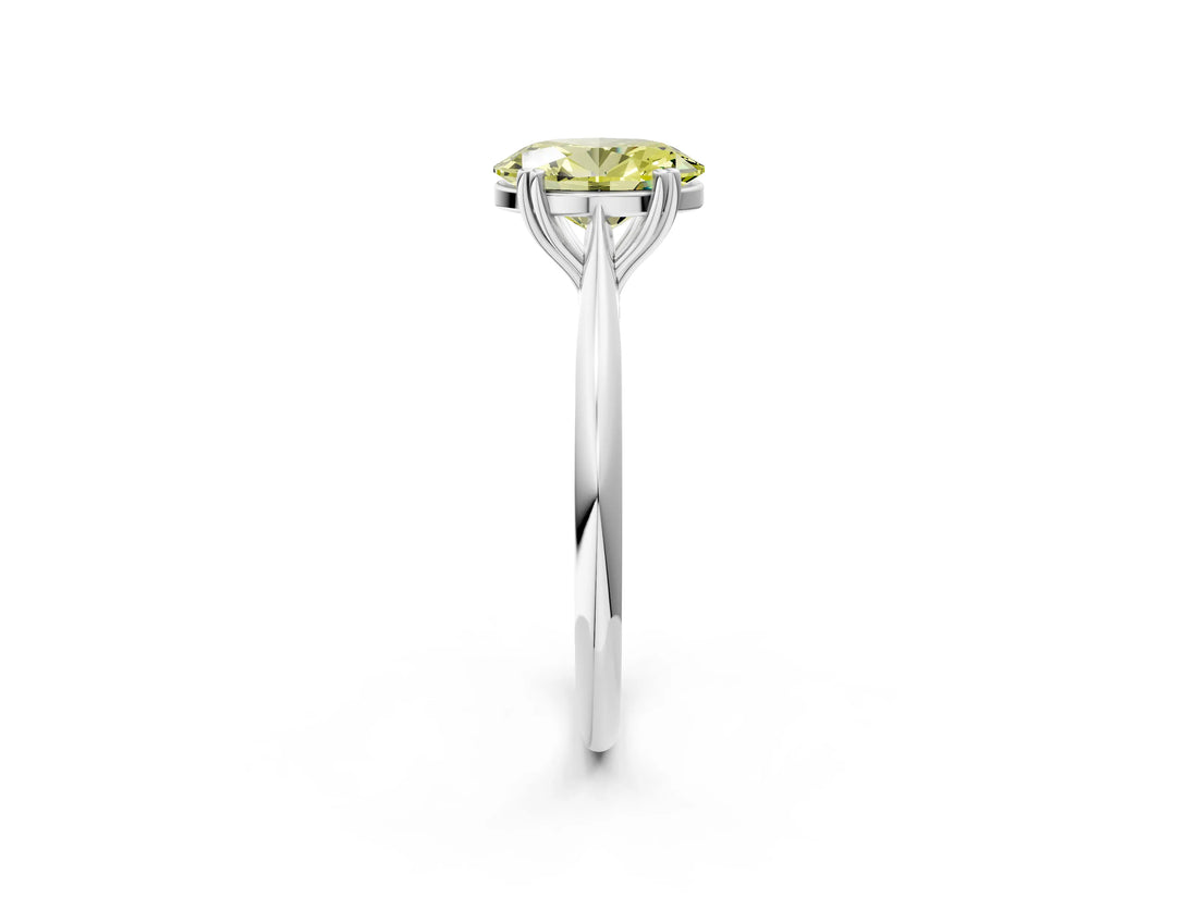 White gold Fancy Yellow Oval Cut Solitaire Diamond Ring with Six-Prong Setting and Classic Band_14