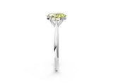 White gold Fancy Yellow Oval Cut Solitaire Diamond Ring with Six-Prong Setting and Classic Band_15