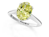 White gold Fancy Yellow Oval Cut Solitaire Diamond Ring with Six-Prong Setting and Classic Band_38