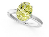 White gold Fancy Yellow Oval  Cut Solitaire Engagement Ring with Four-Prong Setting on a Classic Band_21