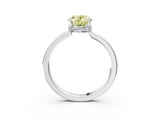 White gold Fancy Yellow Oval  Cut Solitaire Engagement Ring with Four-Prong Setting on a Classic Band_23