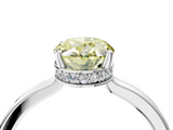 White gold Fancy Yellow Oval  Cut Solitaire Engagement Ring with Four-Prong Setting on a Classic Band_24