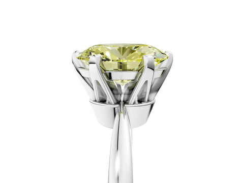 White gold Fancy Yellow Oval Cut Solitaire Engagement Ring with Six-Prong Setting and Tapered Band_5