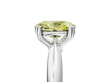 White gold Fancy Yellow Oval  Cut Solitaire Engagement Ring with Tapered Band and Four-Prong Setting 5