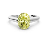 White gold Fancy Yellow Oval Cut Solitaire Engagement Ring with Tapered Band and Four-Prong Setting_27