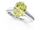 White gold Fancy Yellow Oval Cut Solitaire Engagement Ring with Tapered Band and Four-Prong Setting_28