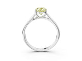 White gold Fancy Yellow Oval Cut Solitaire Engagement Ring with Tapered Band and Four-Prong Setting_30