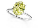 White gold Fancy Yellow Oval  Cut Solitaire Engagement Ring with Thin Band and Four-Prong Setting_4