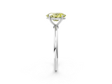 White gold Fancy Yellow Oval  Cut Solitaire Engagement Ring with Thin Band and Four-Prong Setting_5