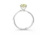 White gold Fancy Yellow Oval  Cut Solitaire Engagement Ring with Thin Band and Four-Prong Setting_6