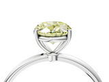 White gold Fancy Yellow Oval  Cut Solitaire Engagement Ring with Thin Band and Four-Prong Setting_7