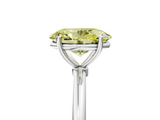 White gold Fancy Yellow Oval  Cut Solitaire Engagement Ring with Thin Band and Four-Prong Setting_8