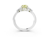 White gold Fancy Yellow Oval  Cut Solitaire Floral Diamond Ring with Four-Prong Setting_67