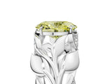 White gold Fancy Yellow Oval Cut Solitaire Leaf-Inspired Engagement Ring with Prong Setting_5