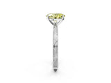 White gold Fancy Yellow Oval Cut Solitaire Milgrain Engraved Band with Four-Prong Setting_14