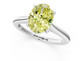 White gold Fancy Yellow Oval  Cut Solitaire Ring with Cathedral Band and Four-Prong Setting_68