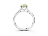 White gold Fancy Yellow Oval  Cut Solitaire Ring with Cathedral Band and Four-Prong Setting_71