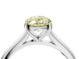 White gold Fancy Yellow Oval  Cut Solitaire Ring with Cathedral Band and Four-Prong Setting_71