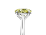 White gold Fancy Yellow Oval  Cut Solitaire Ring with Cathedral Band and Four-Prong Setting_73