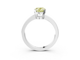 White gold Fancy Yellow Oval  Cut Solitaire Ring with Four-Prong Setting and Classic Band_44