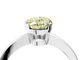 White gold Fancy Yellow Oval  Cut Solitaire Ring with Four-Prong Setting and Classic Band_45