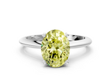 White gold Fancy Yellow Oval  Cut Solitaire Ring with Four-Prong Setting on a Classic Band_42