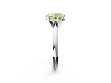 White gold Fancy Yellow Oval  Cut Solitaire Ring with Four-Prong Setting on a Classic Band_44