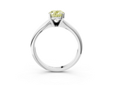 White gold Fancy Yellow Oval  Cut Solitaire Ring with Four-Prong Setting on a Classic Band_45
