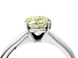 White gold Fancy Yellow Oval  Cut Solitaire Ring with Four-Prong Setting on a Classic Band_46
