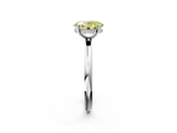 White gold Fancy Yellow Oval  Cut Solitaire Ring with Thin Band and Four-Prong Setting_18