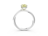 White gold Fancy Yellow Oval  Cut Solitaire Ring with Thin Band and Four-Prong Setting_19