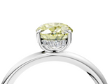 White gold Fancy Yellow Oval  Cut Solitaire Ring with Thin Band and Four-Prong Setting_20
