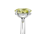 White gold Fancy Yellow Oval  Cut Solitaire Ring with Thin Band and Four-Prong Setting_21