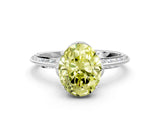 White gold Fancy Yellow Oval Cut Solitaire Split Shank Pave Diamond Engagement Ring with Four-Prong Setting_24