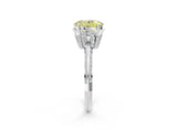 White gold Fancy Yellow Oval Cut Solitaire Split Shank Pave Diamond Engagement Ring with Four-Prong Setting_2