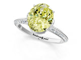 White gold Fancy Yellow Oval Cut Solitaire Split Shank Pave Diamond Engagement Ring with Four-Prong Setting_49