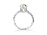 White gold Fancy Yellow Oval Cut Solitaire Split Shank Pave Diamond Engagement Ring with Four-Prong Setting_51