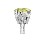 White gold Fancy Yellow Oval Cut Solitaire Split Shank Pave Diamond Engagement Ring with Four-Prong Setting_53