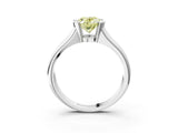 White gold Fancy Yellow Oval Cut Solitaire Tension Set Diamond Ring with Split Shank Band_27