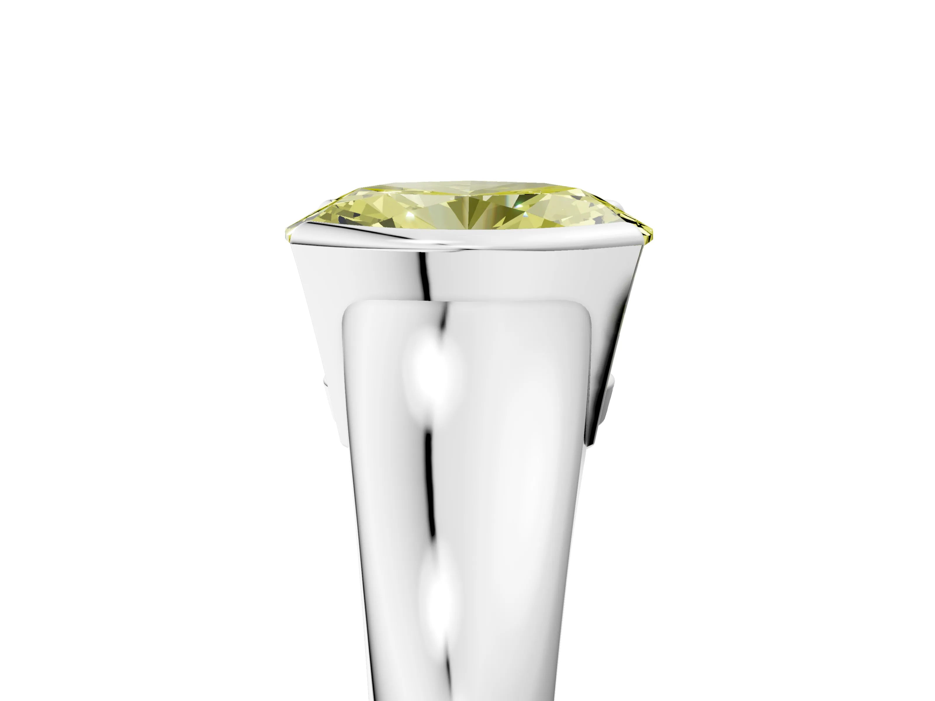 White gold Fancy Yellow Oval Cut Solitaire Tension Set Diamond Ring with Split Shank Band_29