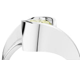 White gold Fancy Yellow Oval Cut Solitaire Tension-Set Diamond Split Shank Ring_4