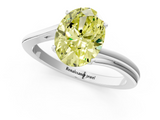 White gold Fancy Yellow Oval  Cut Solitaire Twist Band Ring with Four-Prong Setting_21