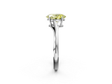 White gold Fancy Yellow Oval  Cut Solitaire Twist Band Ring with Four-Prong Setting_22