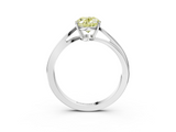 White gold Fancy Yellow Oval  Cut Solitaire Twist Band Ring with Four-Prong Setting_23