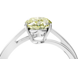 White gold Fancy Yellow Oval  Cut Solitaire Twist Band Ring with Four-Prong Setting_24