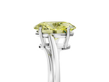 White gold Fancy Yellow Oval  Cut Solitaire Twist Band Ring with Four-Prong Setting_25