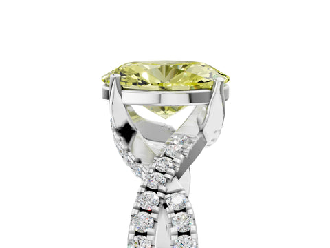White gold Fancy Yellow Oval Cut Solitaire Twist Pave Diamond Engagement Ring with Prong Setting_11
