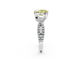 White gold Fancy Yellow Oval Cut Solitaire Twist Pave Diamond Engagement Ring with Prong Setting_2